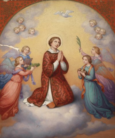 Saint Surrounded by Angels by Marie Ellenrieder